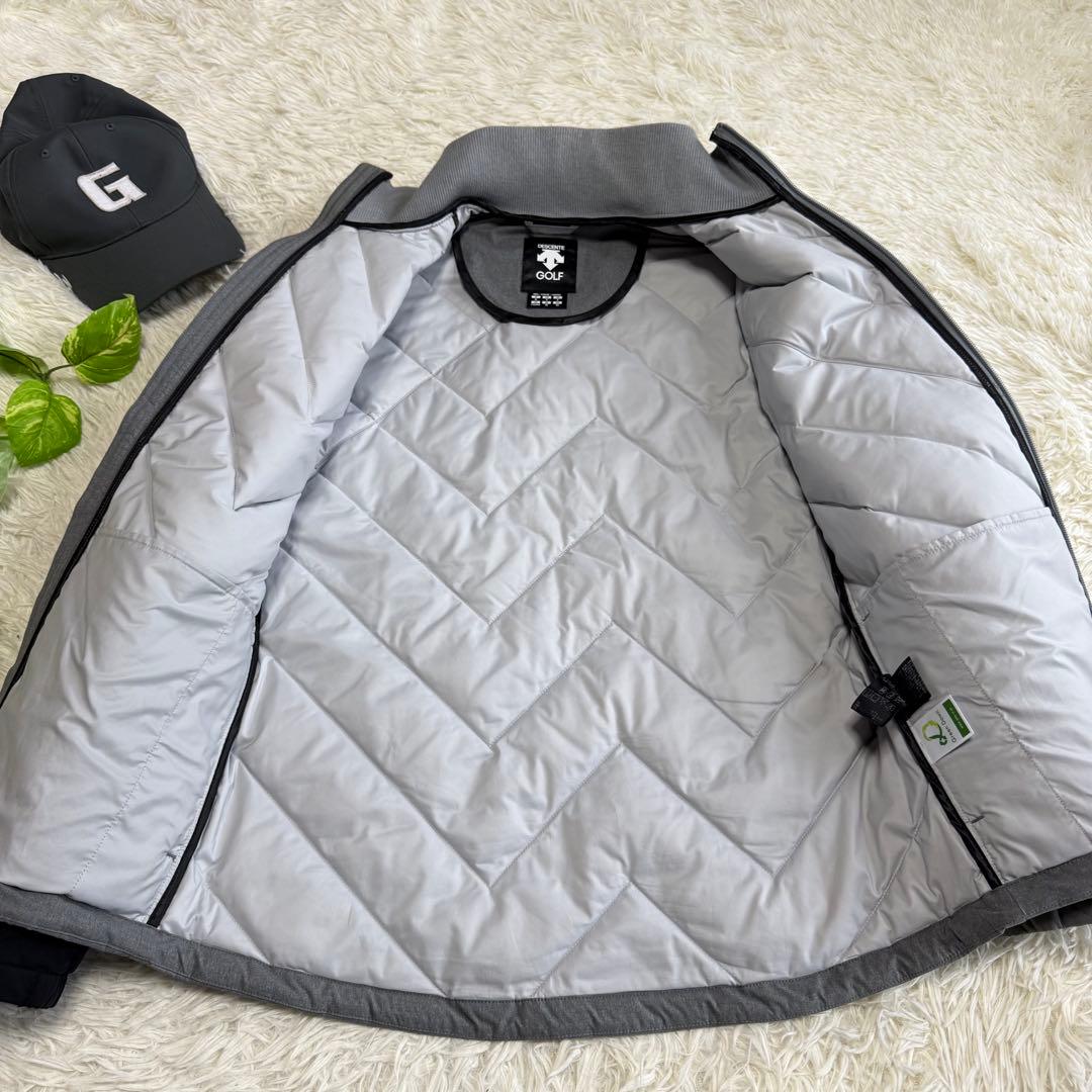 【デサントゴルフ】美品 ダウンジャケット グレー 切替 Mサイズ メンズ