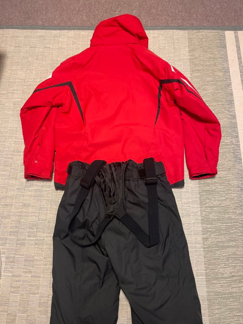 DESCENTE レッド ブラック スキーウェア 上下セット L