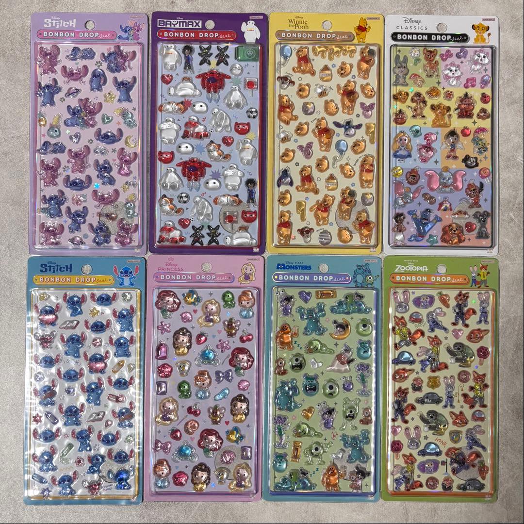 【正規品】ボンボンドロップシール　ディズニー　8枚セット