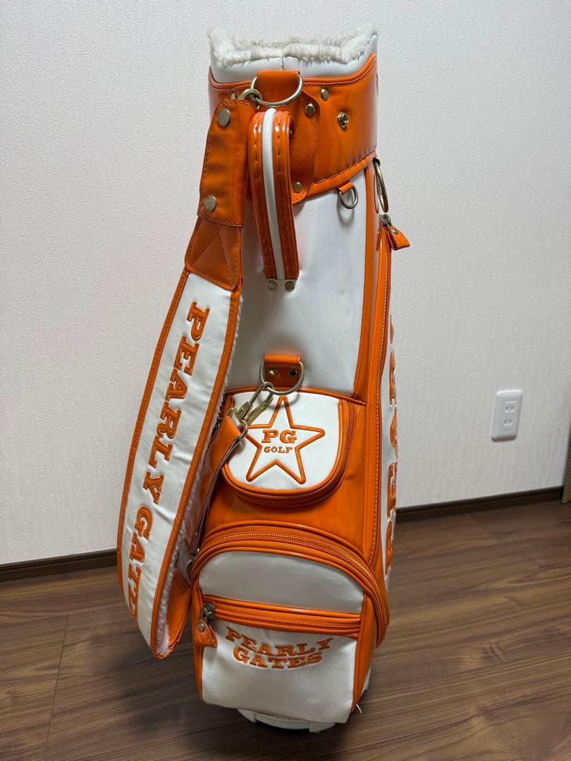 PEARLY GATES ゴルフバッグ 89 オレンジ/ホワイト
