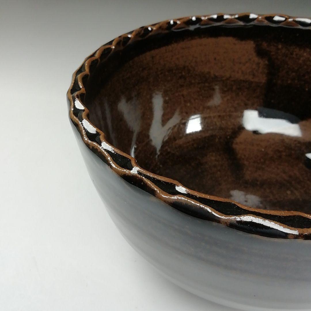 Ｔ２１２　建水　『膳所焼』『輪花　建水』『淡海ぜぜ陽炎園造』　共箱　茶道具