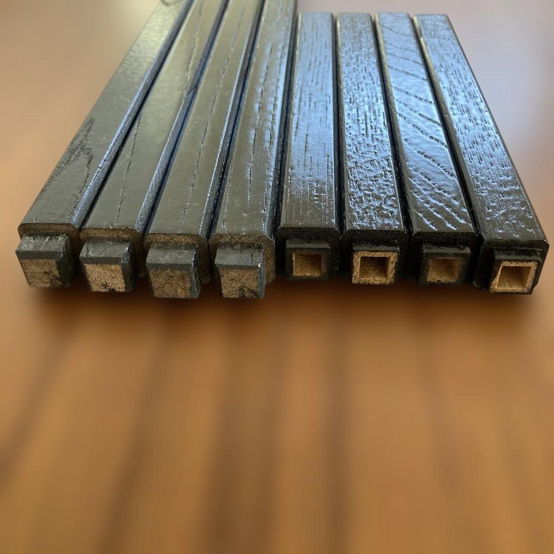 茶道具　更好棚　玄々斎好　桐材　黒掻合塗爪紅