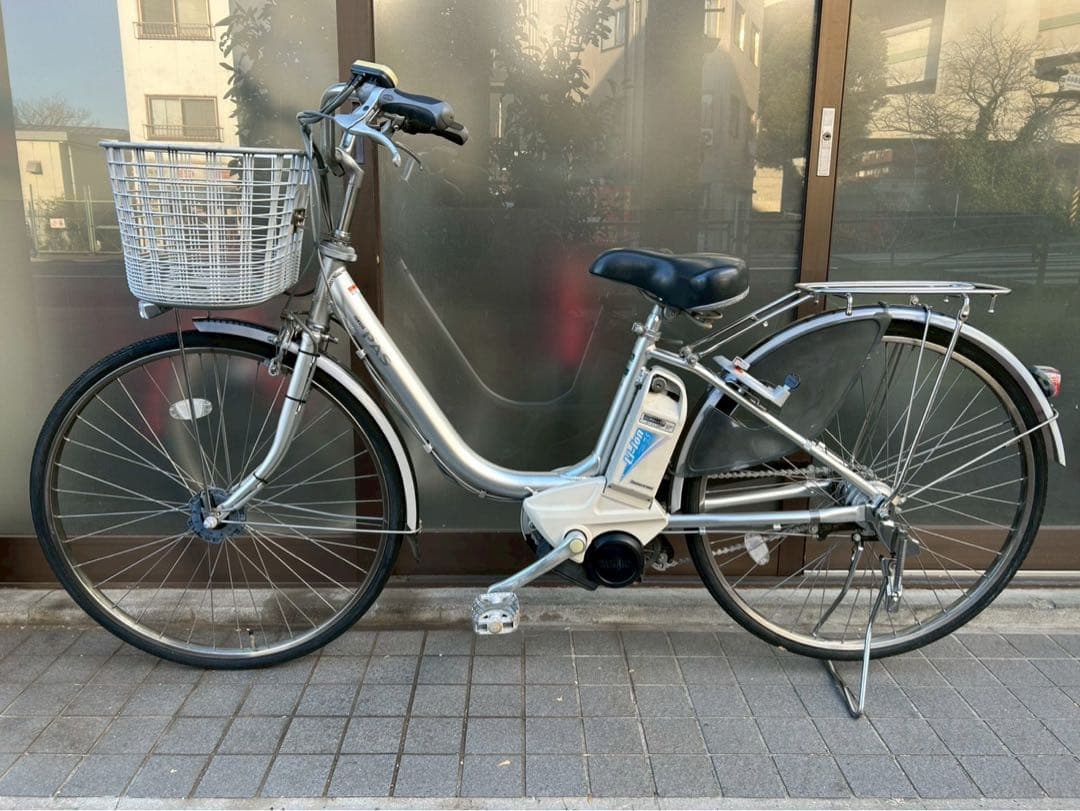 中古電動自転車 ヤマハパス 26インチ シルバー　横浜 No.3638