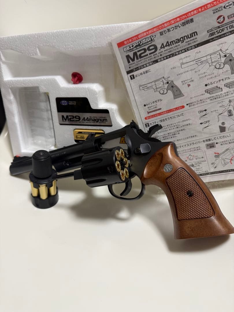 東京マルイM29 6.5インチブラックBBエアーリボルバー純正ローダースペア弾付