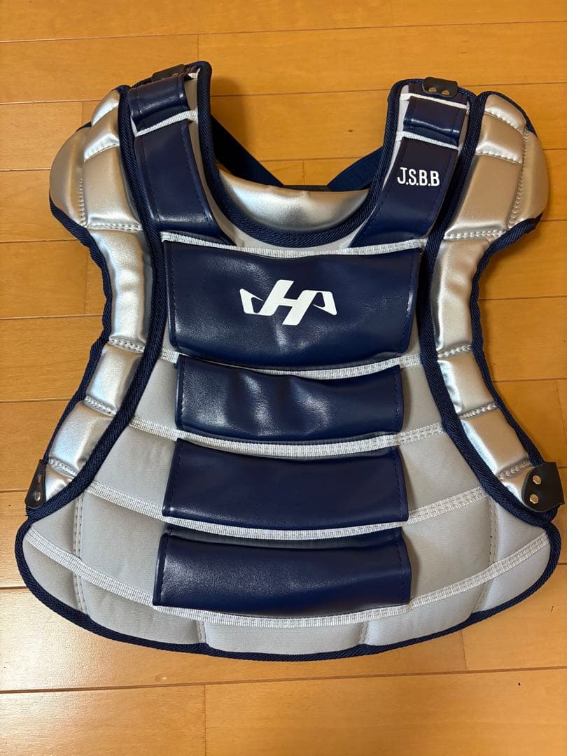 キャッチャー防具3点セット ネイビー/シルバー　ハタケヤマ　限定品　Jr用