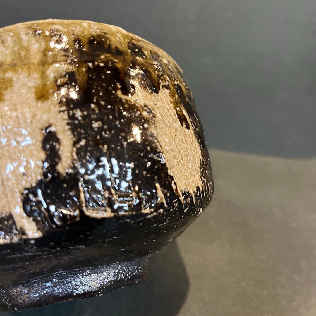 新品　人間国宝　伊勢崎淳　引出黒茶碗／陶歴共布共箱あり　個展購入品　最上位作品