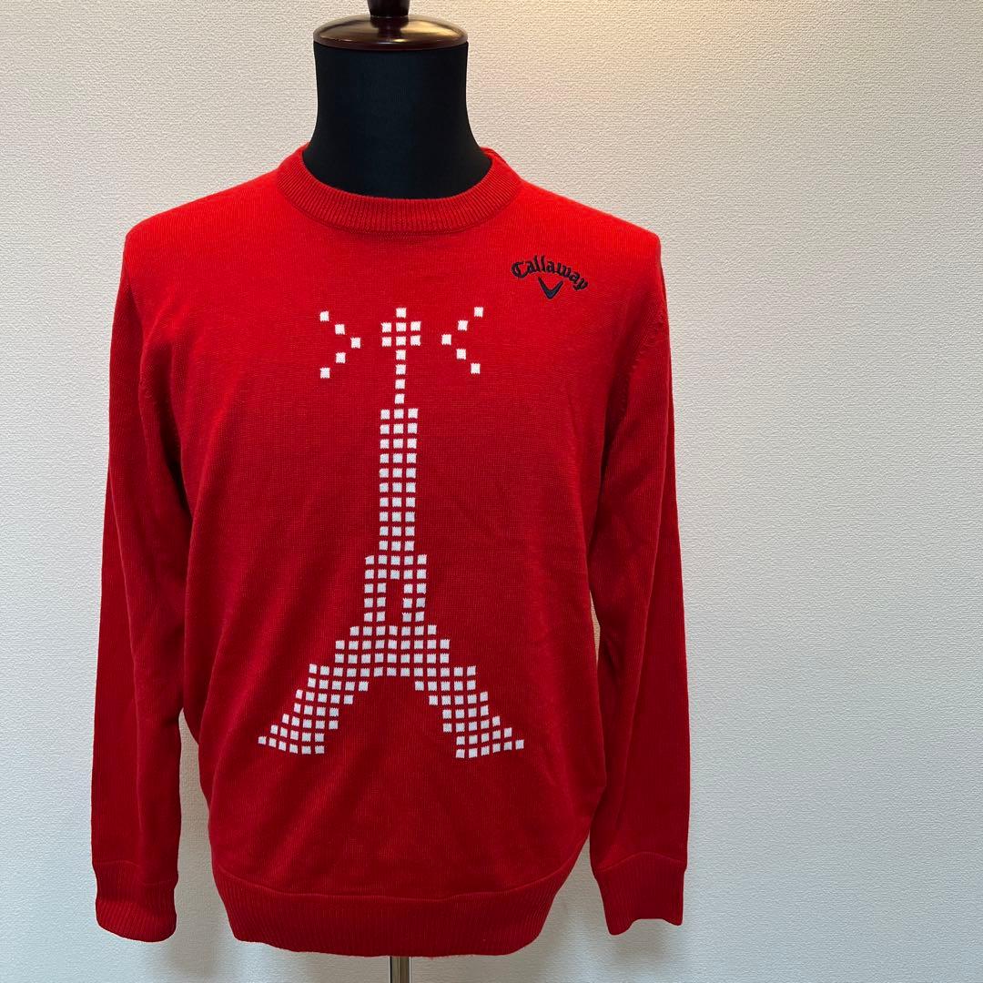 キャロウェイゴルフ　ニット　Lサイズ　レッド