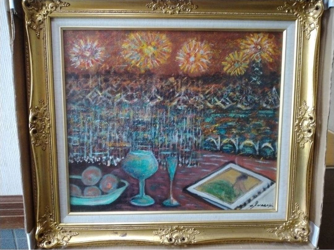 絵画 花火　油絵