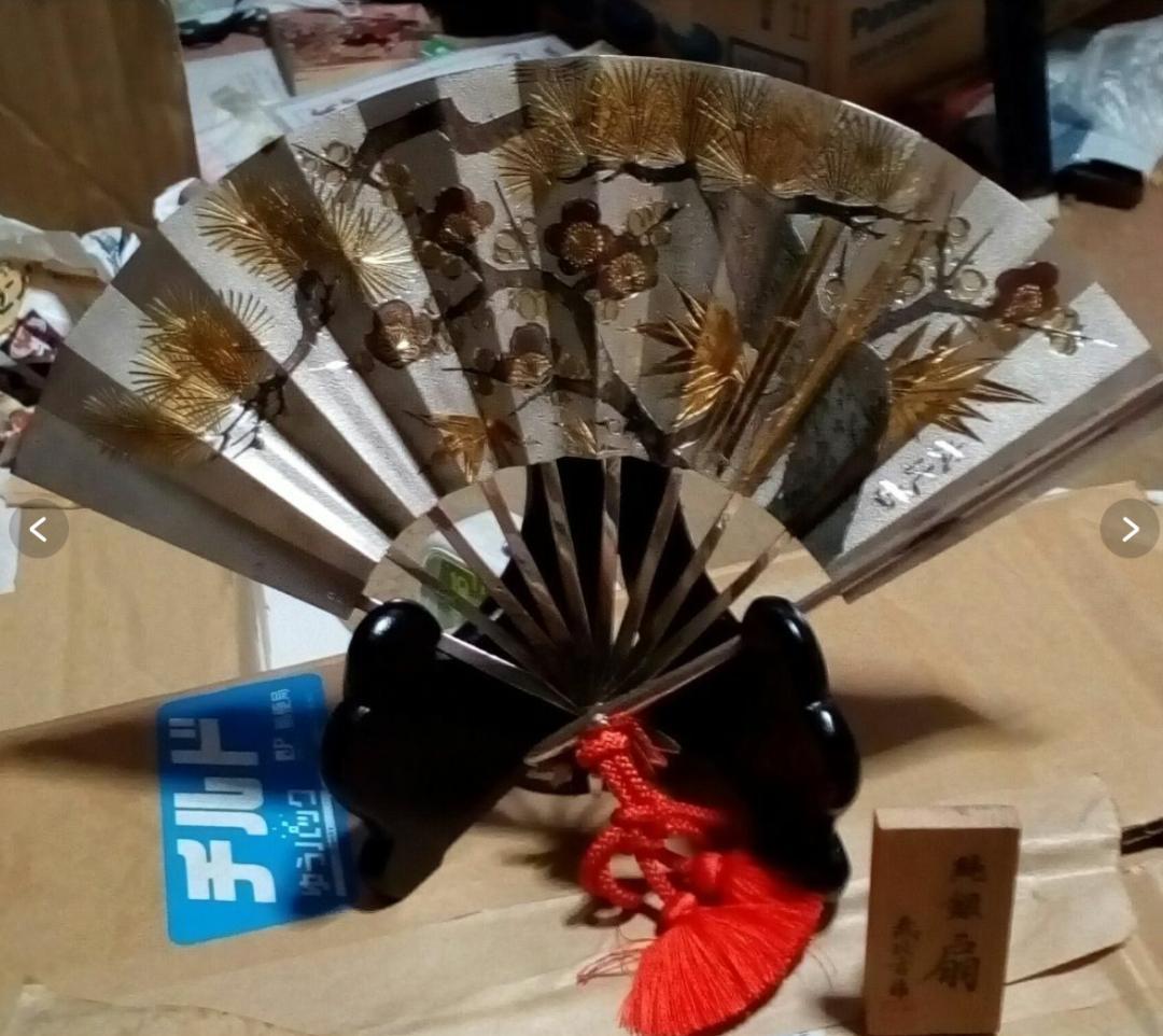 武比古　純銀扇8号純銀刻印あり銀98g定価28万6千円ケース無し