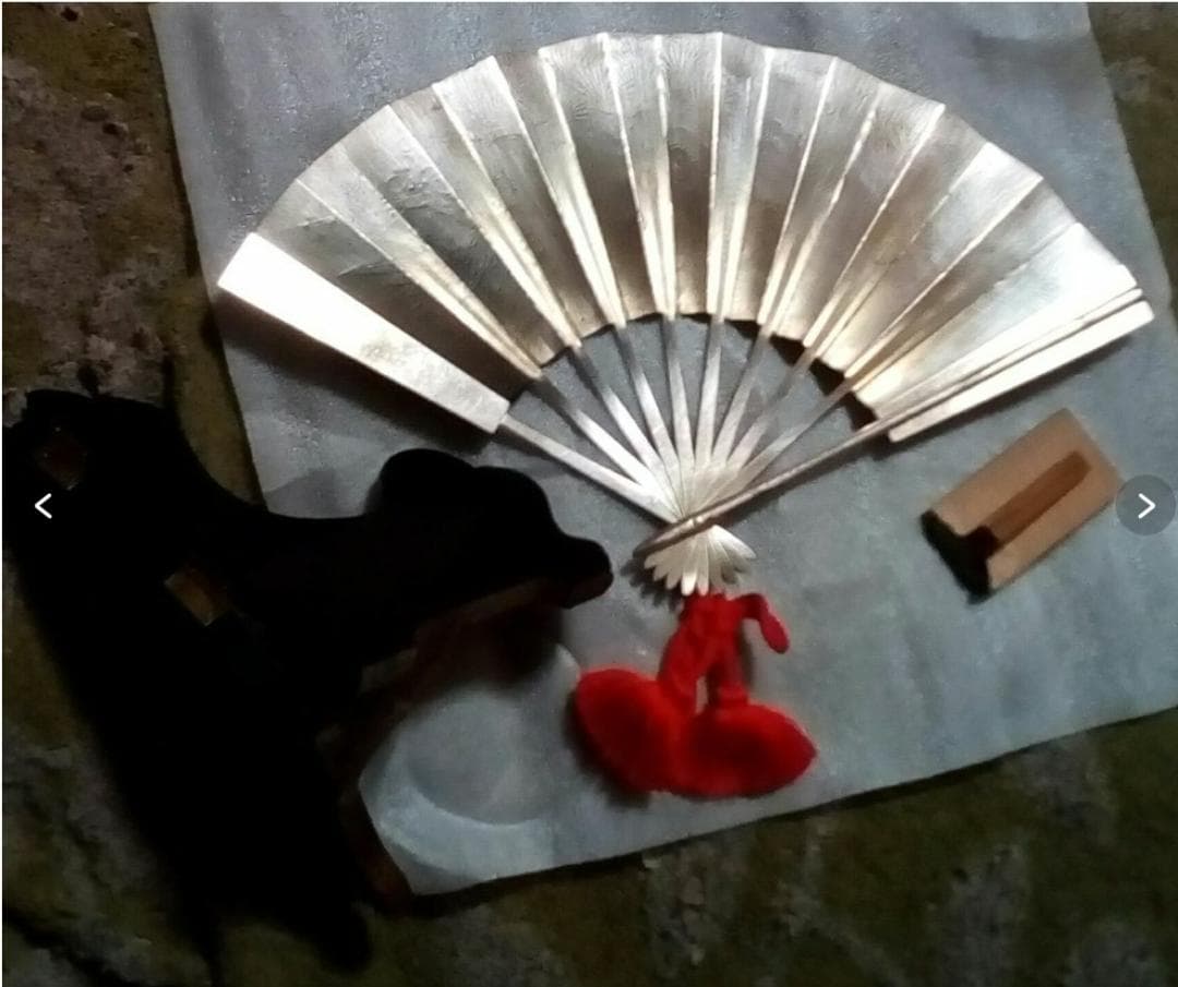 武比古　純銀扇8号純銀刻印あり銀98g定価28万6千円ケース無し