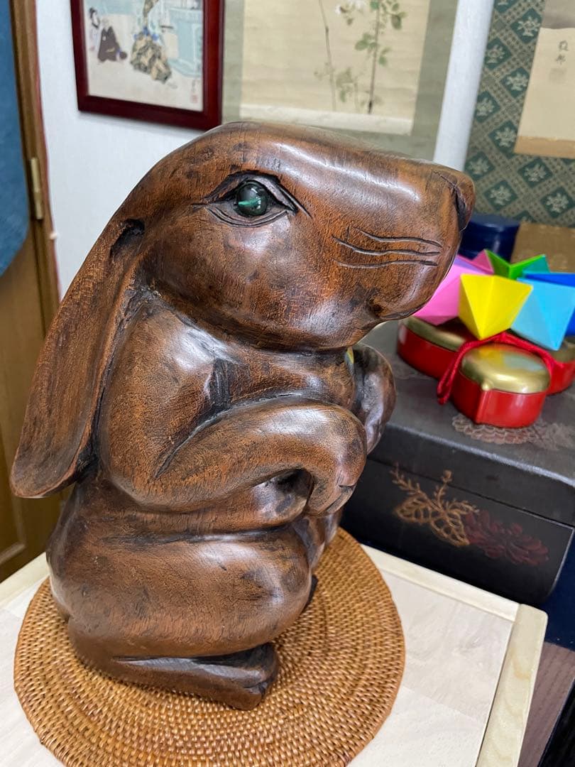 木のうさぎ30センチくらい