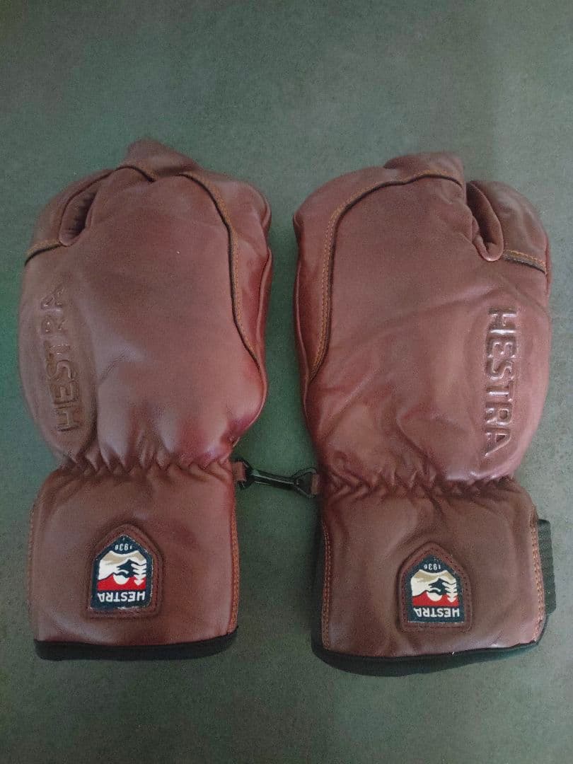 Hestra 3フィンガーグローブ ブラウンレザー サイズ6