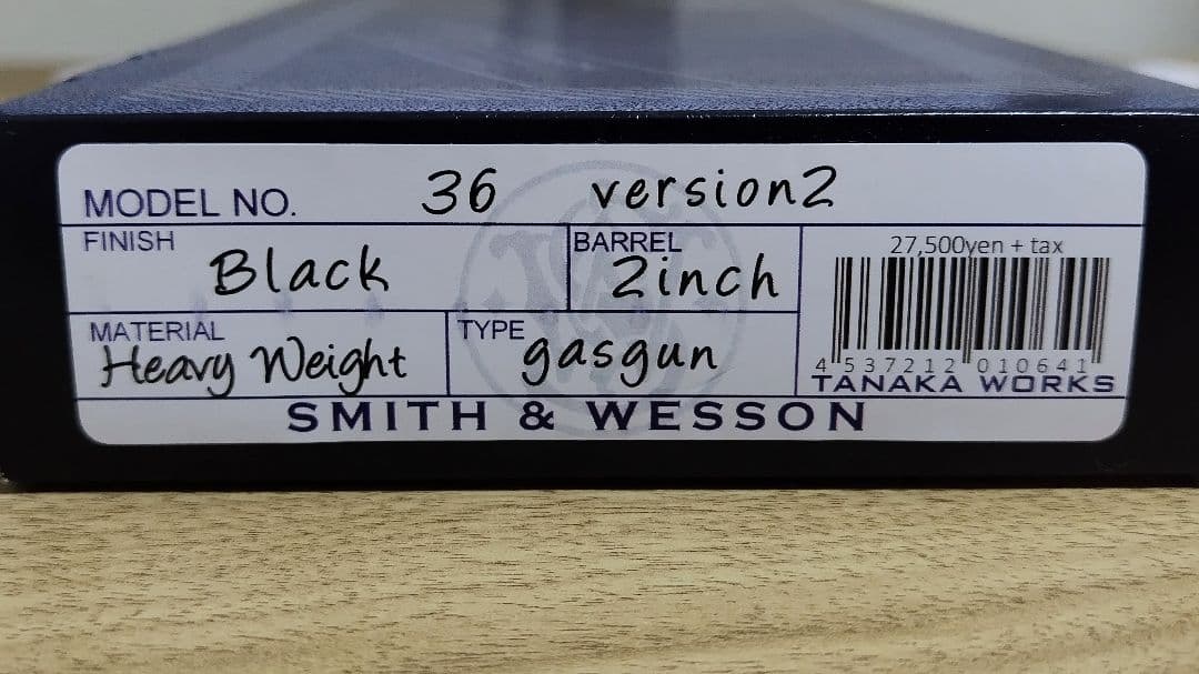 タナカ S&W M36 チーフスペシャル 2inch ブラックHW Ver.2