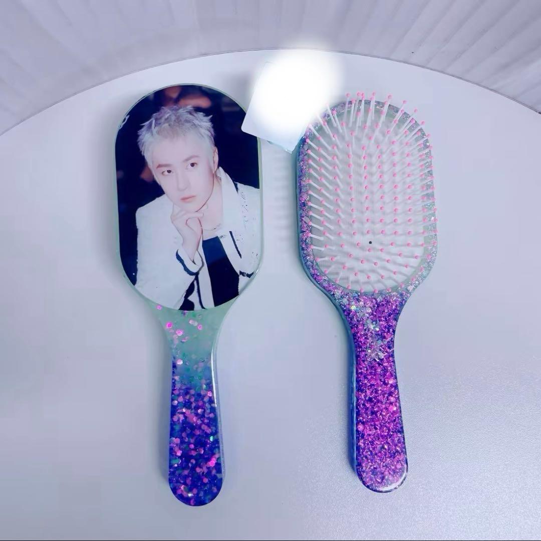 王一博 超大レジンエアークッション付きヘアブラシ　5点セット❣️確認用0113