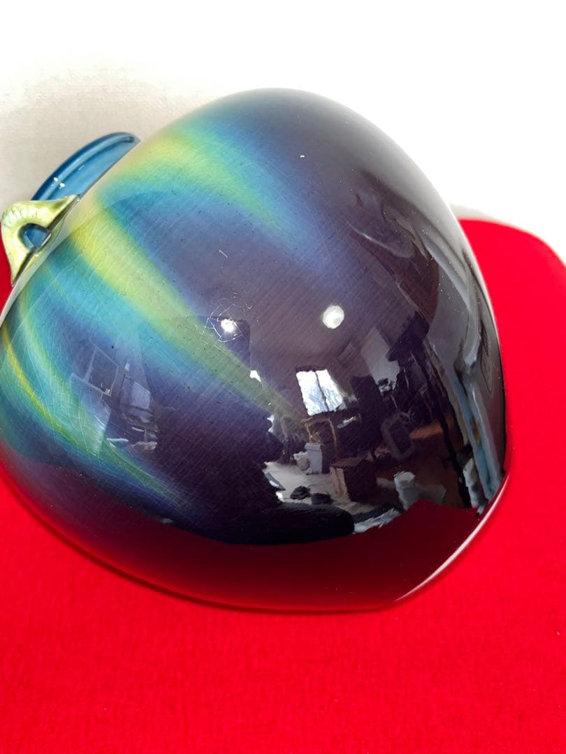 人間国宝 三代 徳田八十吉（正彦銘）耳付壺 高さ約19.5cm T166 共箱付