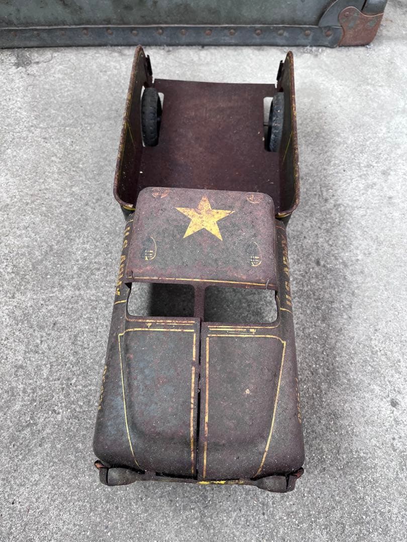 【antique】40's 50'sミリタリー トイトラック TOY ブリキ