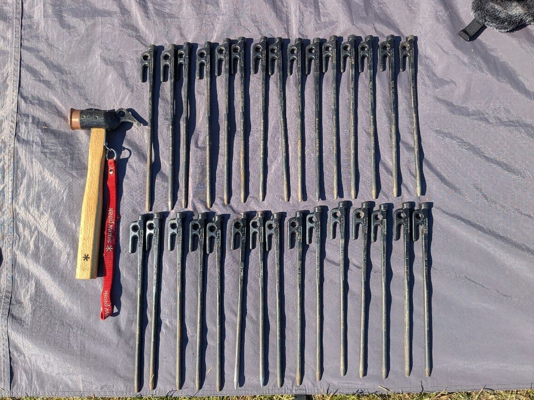 スノーピーク　ランドロック　TP-671　スノピ製ペグ30本+銅ヘッドハンマー付