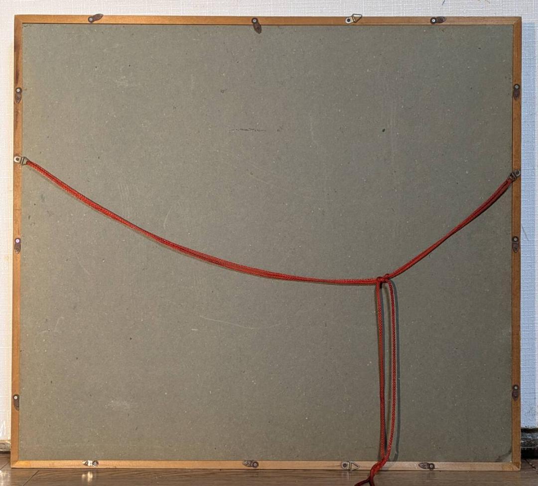 【真作】絵画　跡部白鳥　日本画10号　河童と魚のファンタジー画　Z78