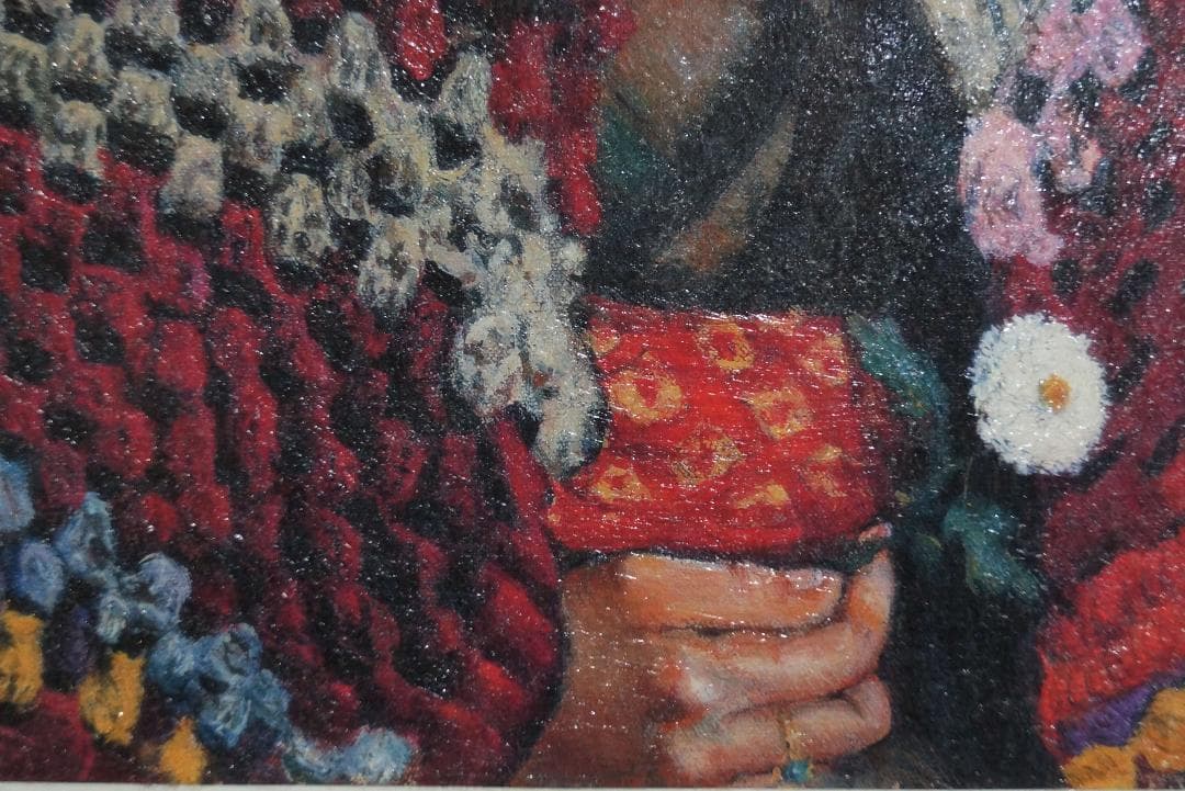 複製画 岸田劉生 1920年作『毛糸肩掛ける麗子肖像』油彩画ウッドワン美術館所蔵