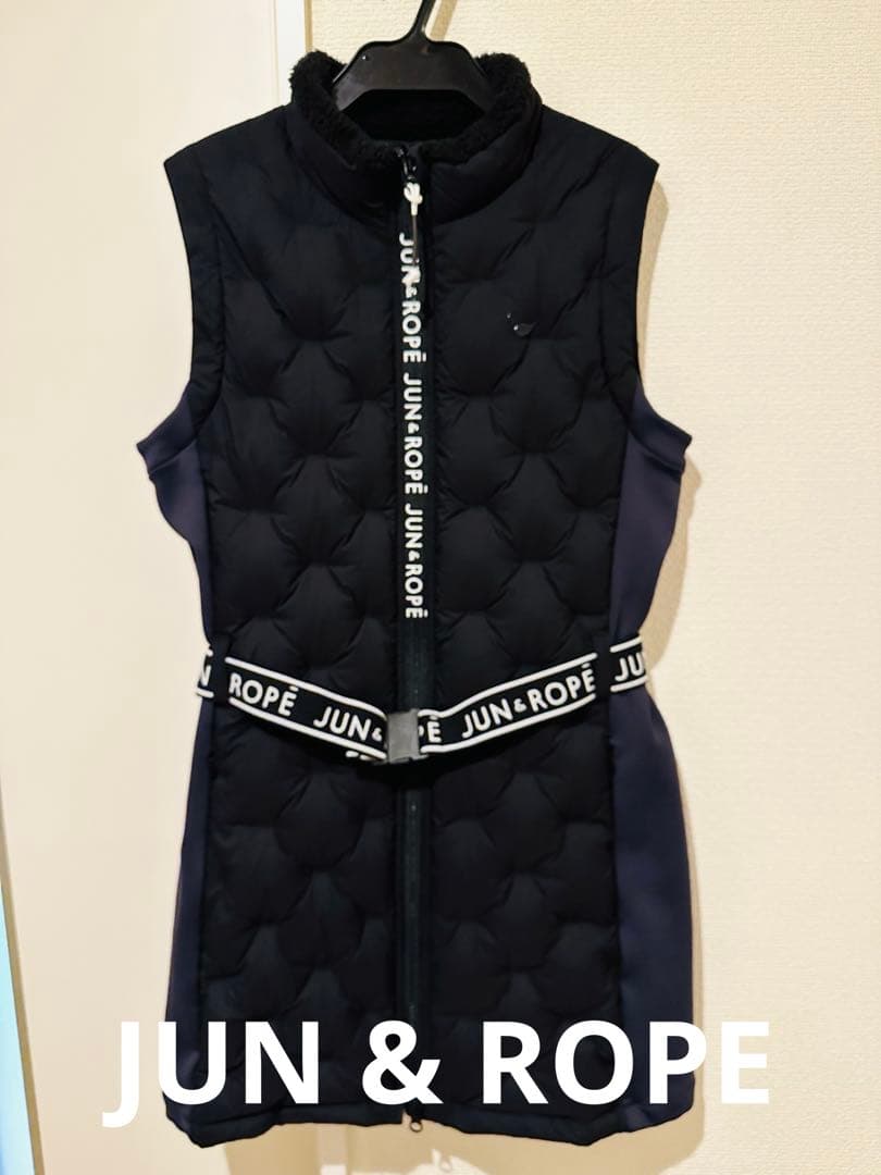 ニッコリ JUN & ROPE ゴルフ ウェア ダウン ワンピース 黒