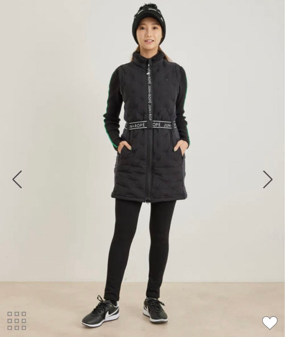 ニッコリ JUN & ROPE ゴルフ ウェア ダウン ワンピース 黒