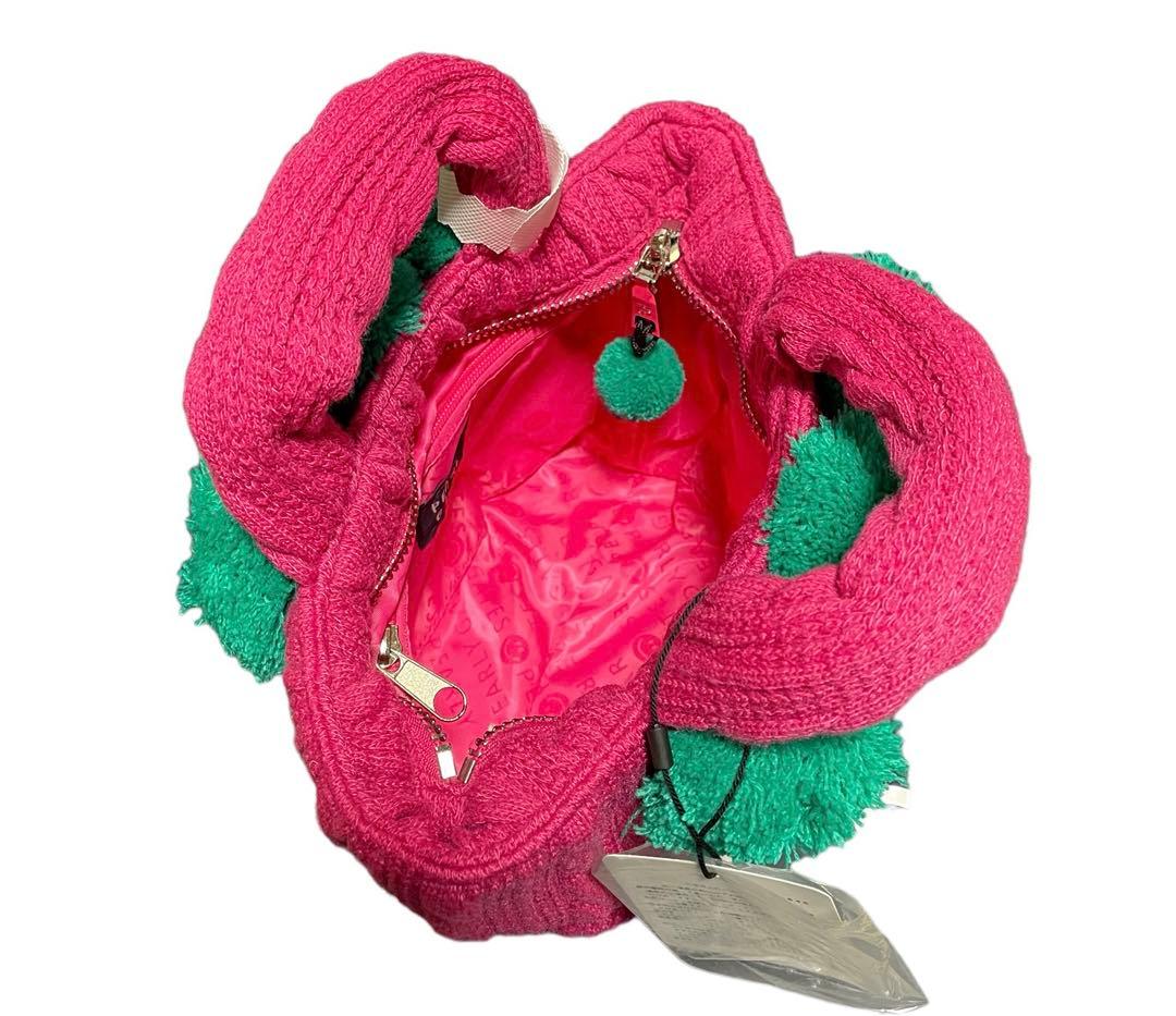 新品 未使用 PEARLY GATES ケーブルニット カートバッグ ピンク