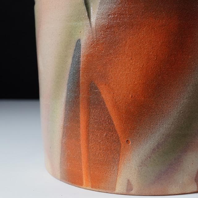 大和努　萩彩色水指　共箱　茶道具