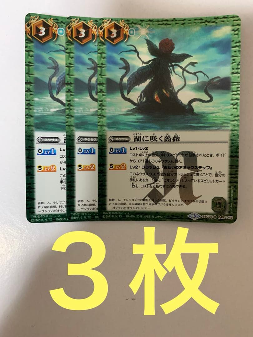 湖に咲く薔薇　３枚セット