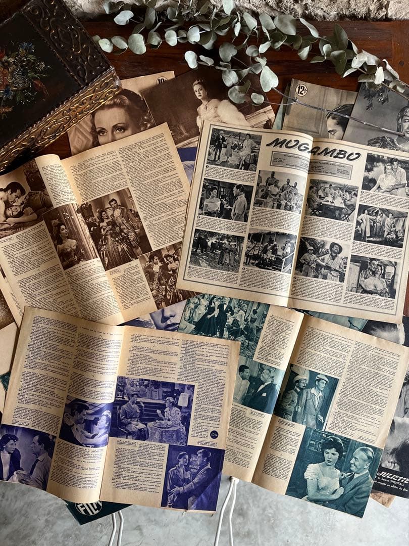 ◆フランスアンティークA希少映画シネマ雑誌monfilm紙スター俳優女優パンフ