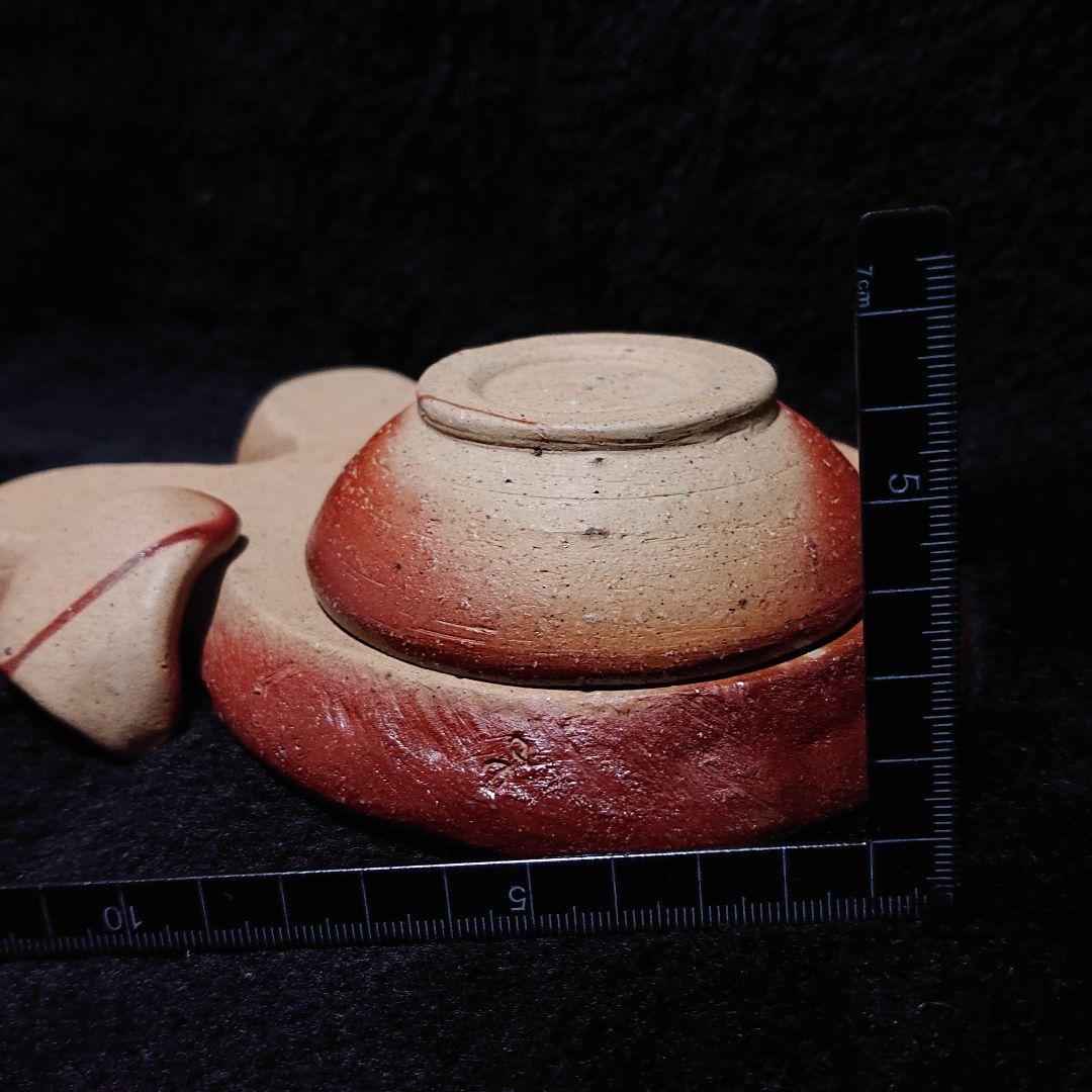 【2318】89.うさぎプレート…備前焼