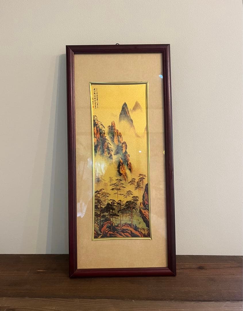 中国掛け軸　ゴールド　骨董品　美術品　縁起物　開運