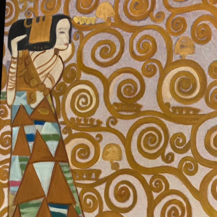 ★アウトレット★ 手書き油絵 クリムト生命の木 絵画 インテリア