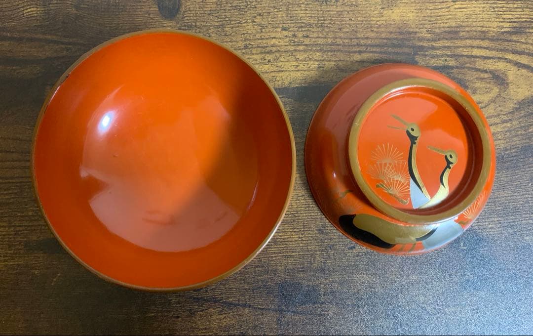 大正時代　金彩蒔絵　木製漆塗吸物椀　10客　大きめ　時代物　縁起物