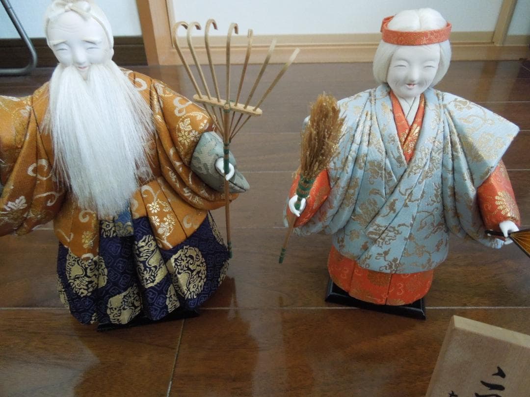 古今人形（高砂人形）　高砂　 真多呂作　伝統工芸品　 ディスプレイケース付き