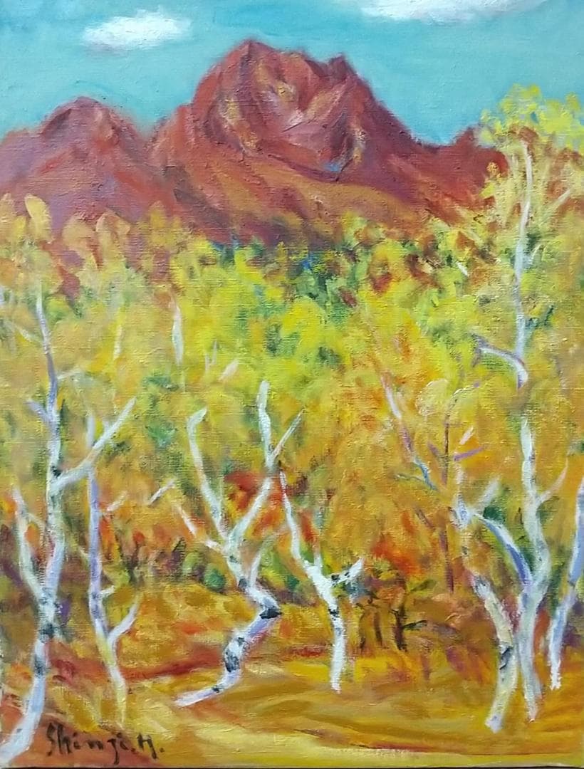 「晩秋妙高山」 F6 絵画 油絵 油彩画 風景画 アート