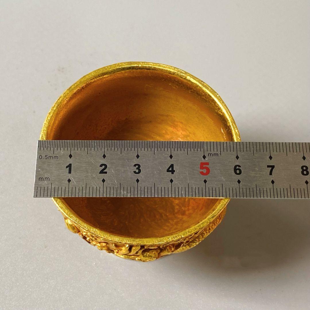 清乾隆双龍戯珠杯 貢杯 竜杯 装飾品 現代工芸品 美術品 置物