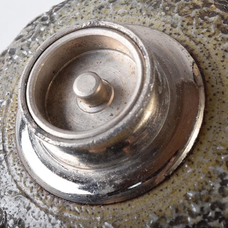 茶道具　備前焼　青備前　森陶岳造　茶壷　共箱　V　R8405