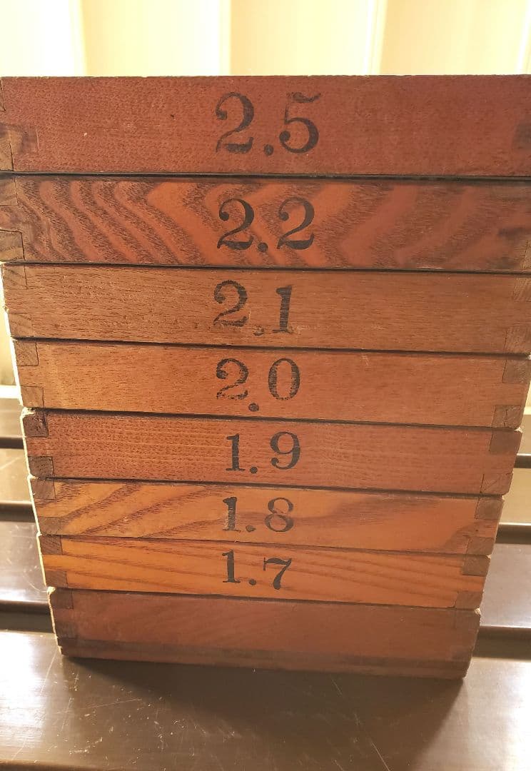 レトロ 木製枠 真鍮網 手篩い 7種set