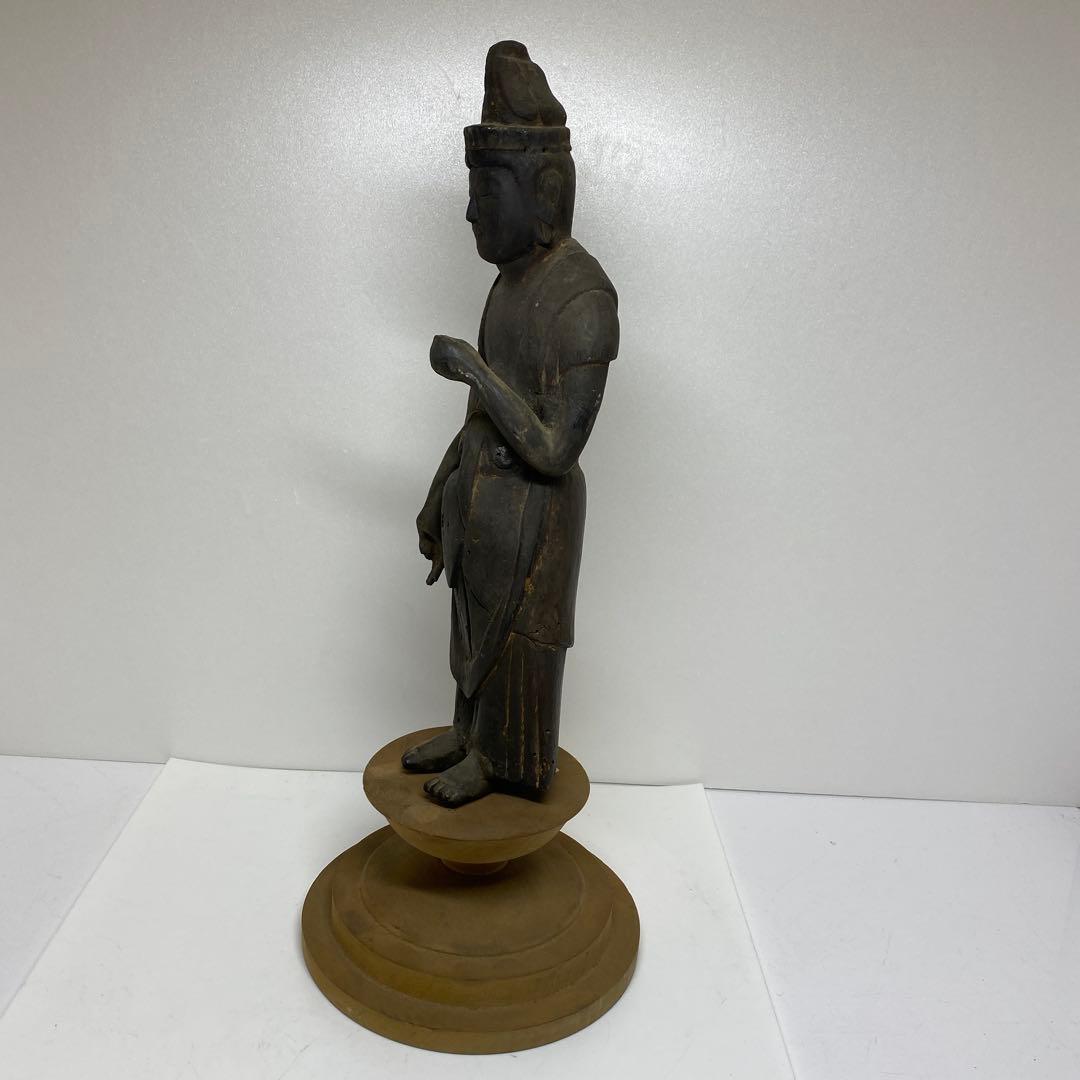 古代　江戸前期以前　木彫観音像　高さ約43㎝　トヒカカ　東さ8-0107☆2F