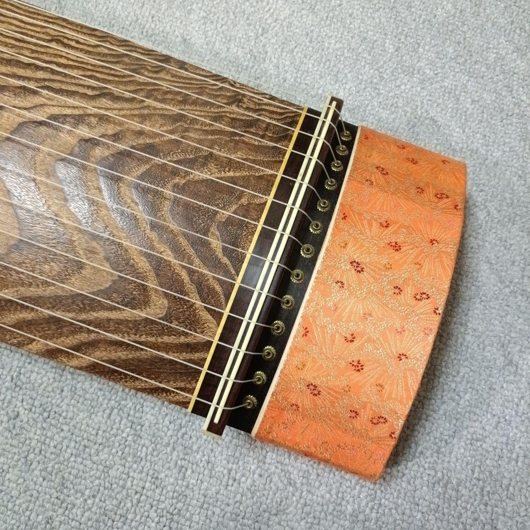 在銘 金蒔絵 すだれ彫 琴 カバー付 全長約183㎝