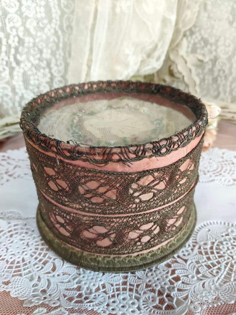 ♡美しいロココリボン装飾ボックス&布花ブーケ・フランスアンティーク♡