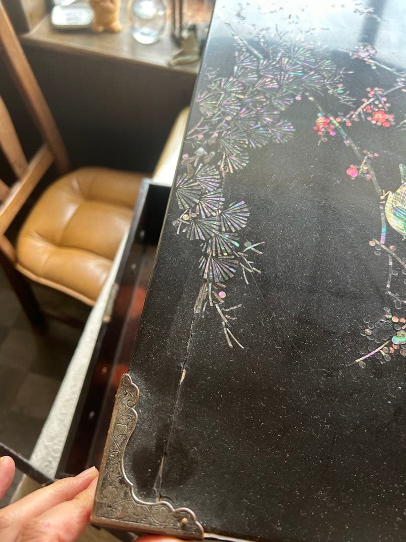 ② 螺鈿細工　小箪笥　アンティーク　難あり