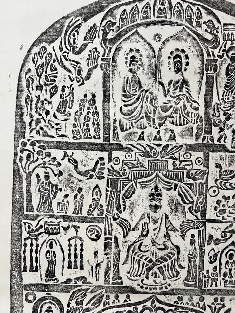 中国 拓碑［麦積山石窟佛傅碑］佛教美術 拓本！