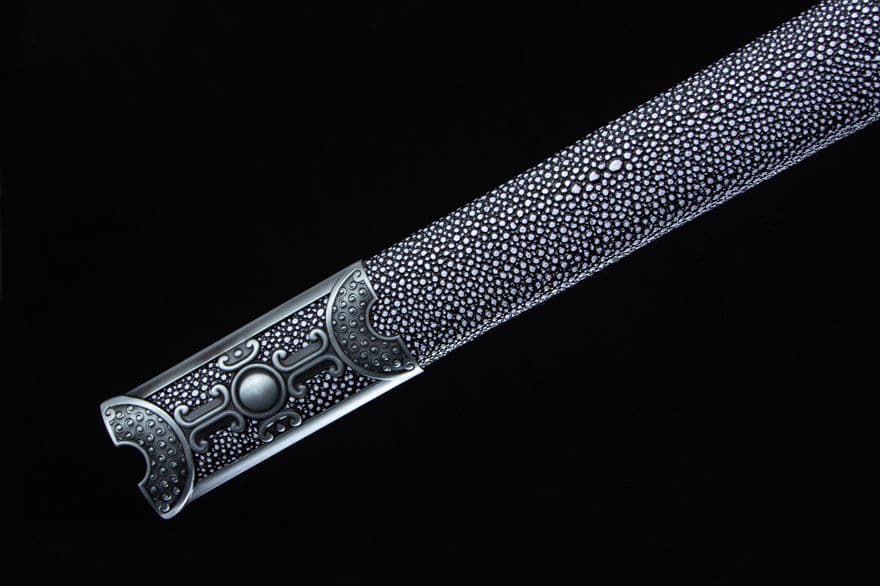 古兵器 武具　刀装具　日本刀　模造刀 居合刀 青隠環首幅刃唐剣