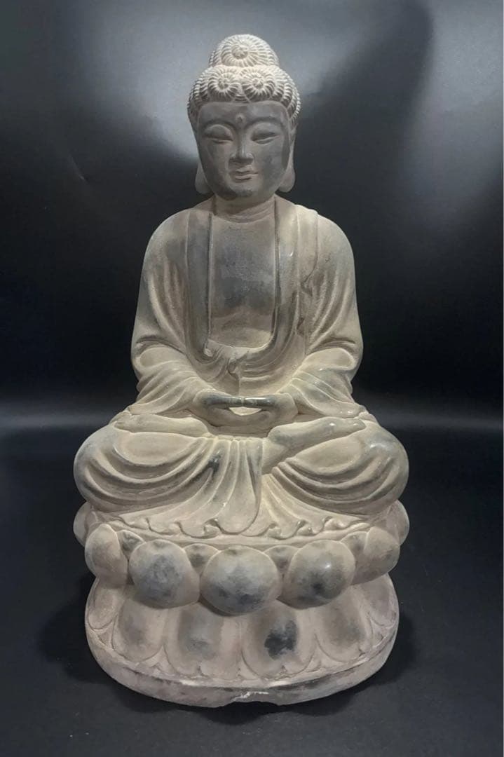 仏教　石仏 如来 細工彫刻 釈迦 縁起物 お釈迦様 釈迦如来 石彫仏像