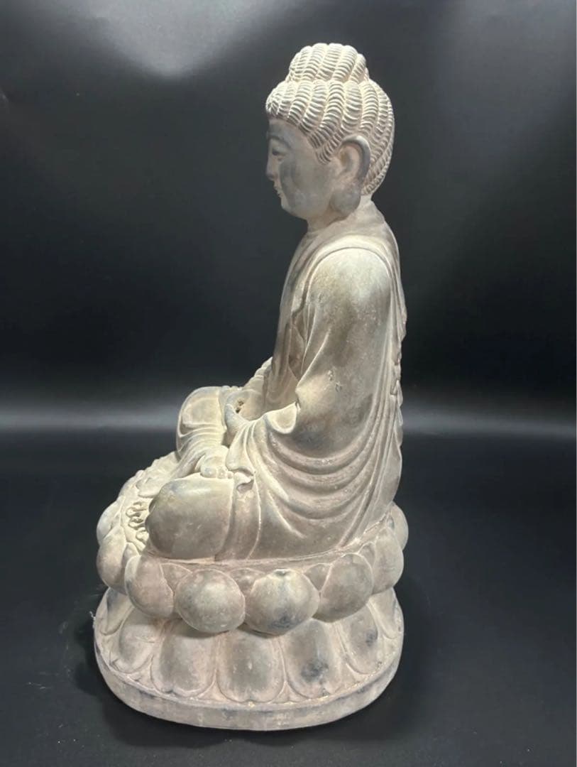 仏教　石仏 如来 細工彫刻 釈迦 縁起物 お釈迦様 釈迦如来 石彫仏像