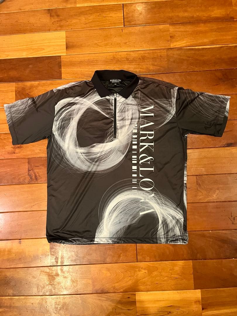 MARK&LONA ポロシャツ　50 グラフィックポロ　　ブラック