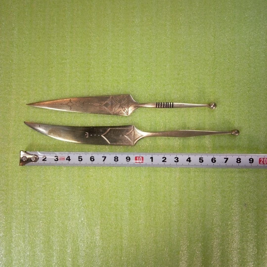 ニジェール？　錫製？　ペーパーナイフ　レア　希少　2本セット　アンティーク