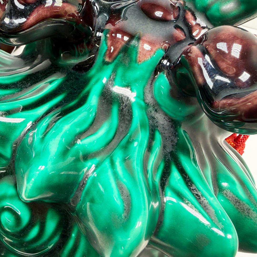 九谷焼 護宝剣獅子 交趾 魔除け 縁起置物 糠川清章