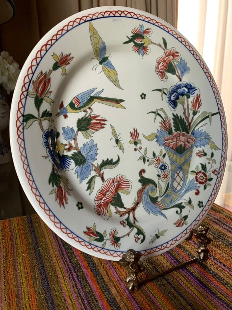 フランス製アンティーク　超美品！シズノワリ手書きのお皿！良く書けてます！